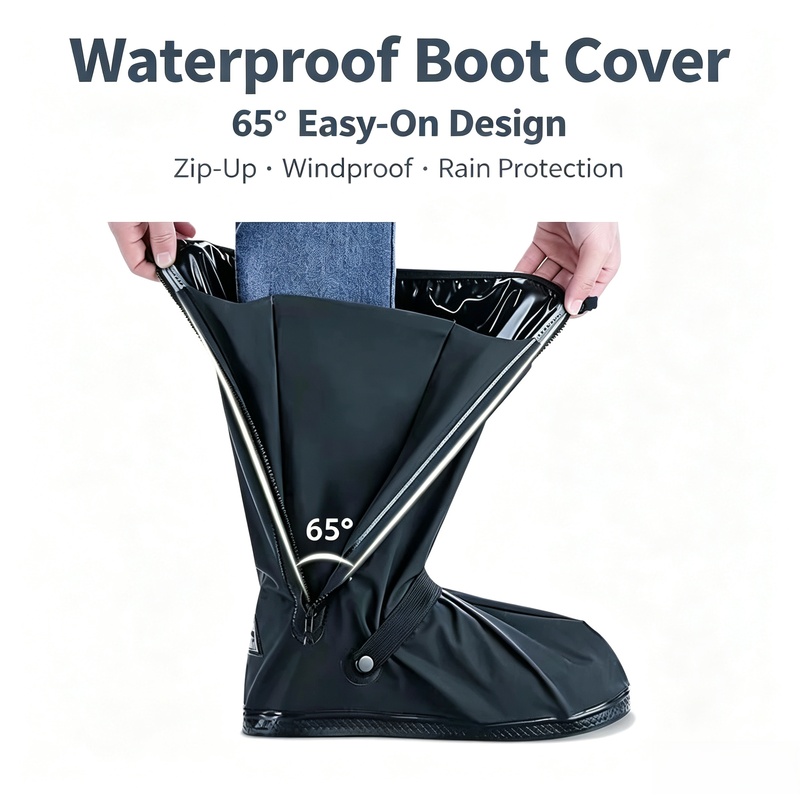 Cycling Commute Rain - Copriscarpe Impermeabili Riflettenti a Caviglia Alta,